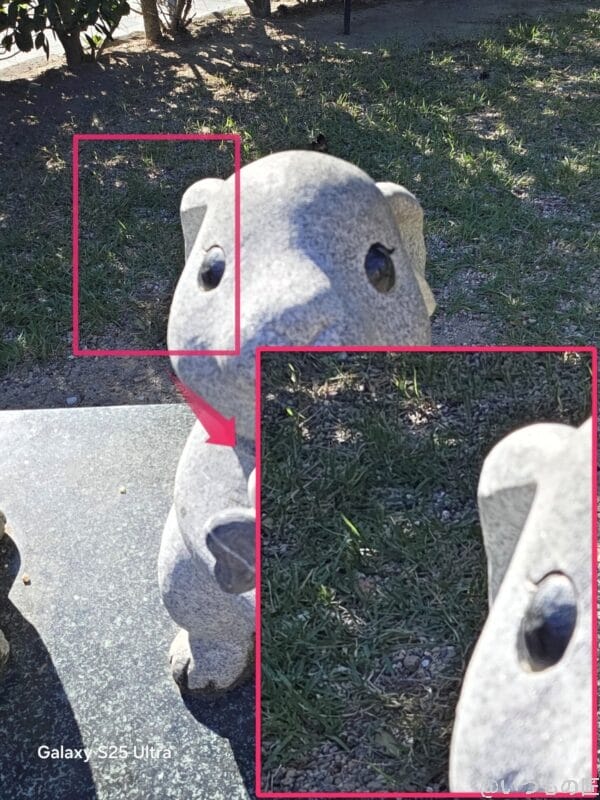 google pixel 9 pro/pro xl antutuベンチマークスコアほか2アプリの測定結果を公開 | モバイル比較レビュー.jp Galaxy S25 Ultra カメラ クローバーを持つ像の石像